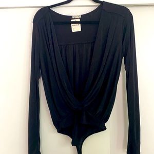 Free People long sleeve black bodysuit NWT